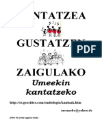 Euskera - Kantatzea Gustatzen Zaigulako Ume-Kantak