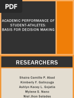 Academic Performance of Student-Athletes: Basis For Decision Making