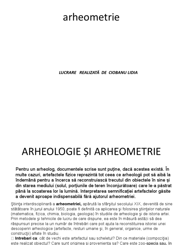 ARHEOMETRIE | PDF