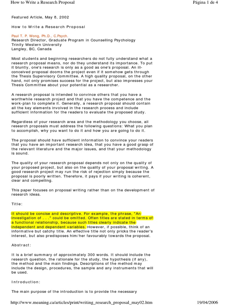 Writing a Winning Research Proposal | PDF | Scientific Method ...