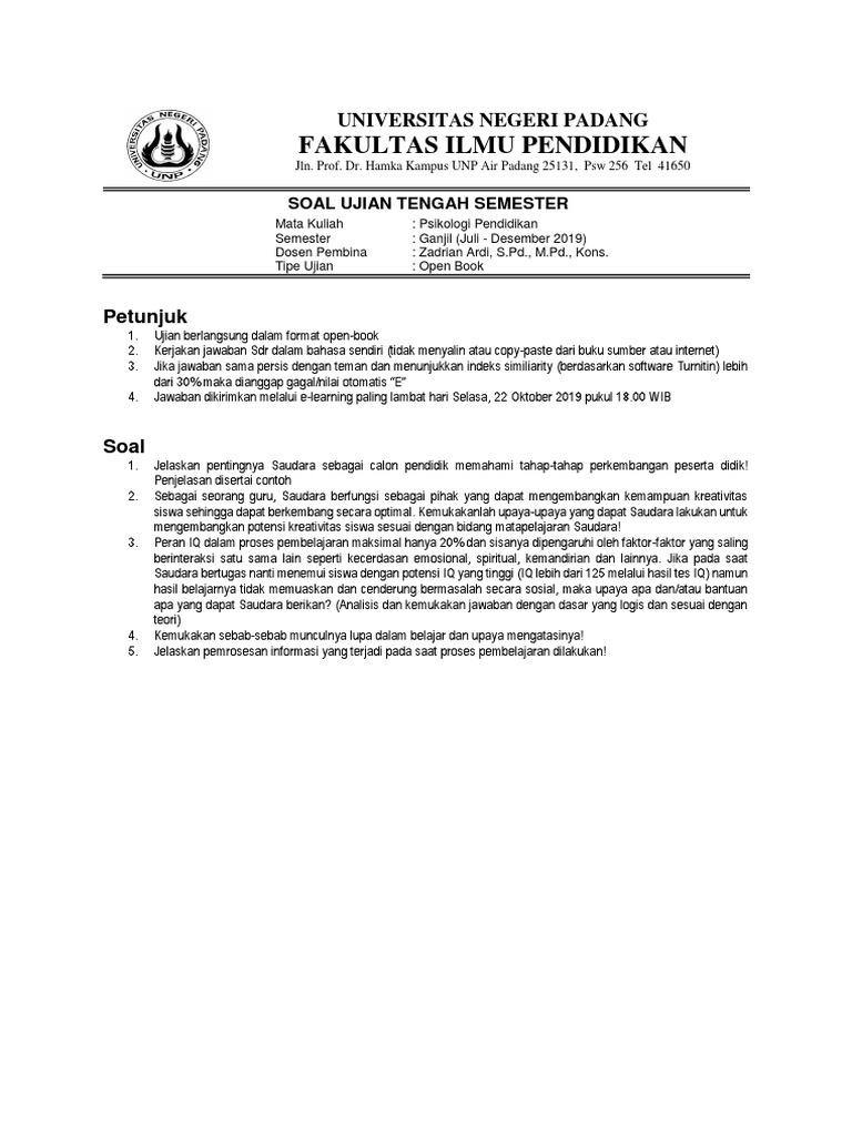 Uts Psikologi Pendidikan