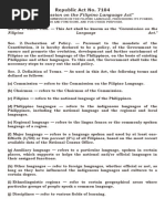 Republic Act No. 7104 "Commission On The Filipino Language Act"