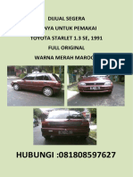 JUAL STARLET 1991 MERAH