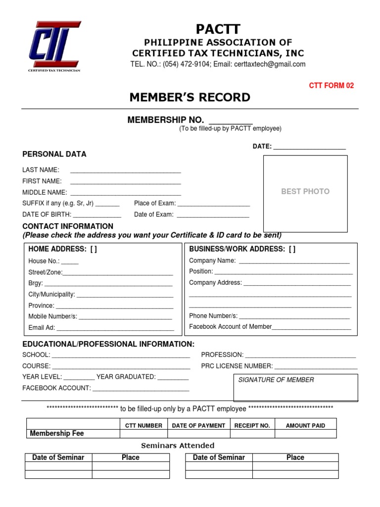 Membership Application Form | PDF | Payments | Business