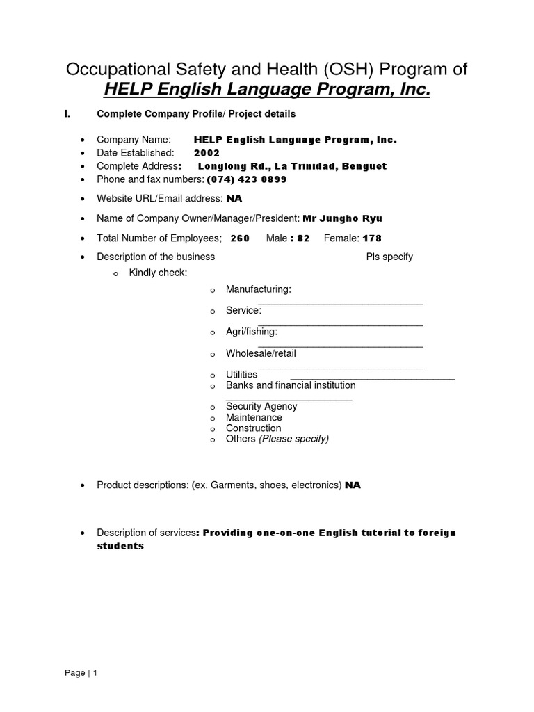 Safety and Health Program PDF Occupational Safety And Health Personal Protective Equipment