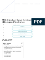 MCB (Miniature Circuit Breakers) - Types, Working and Trip Curves