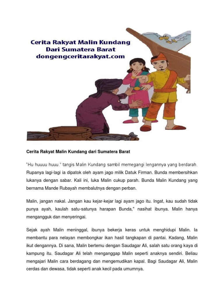 Cerita Rakyat Malin Kundang Dari Sumatera Barat Pdf