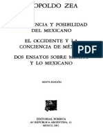 "El Mexicano Como Posibilidad", en Zea, Leopoldo, Conciencia y Posibilidad Del Mexicano, México, Porrúa, 2001.