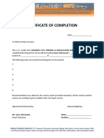 Certificate of Completion Blank