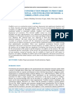 Conflicts in Construction Projects Procured Under Traditional and Integrated Methods: A Correlation Analysis