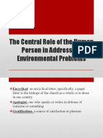 The Central Role of The Human Person in