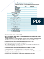 Ejercicio Desplazamiento en Tablas