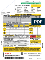 Bill of Supply For Electricity: BSES Yamuna Power Limited