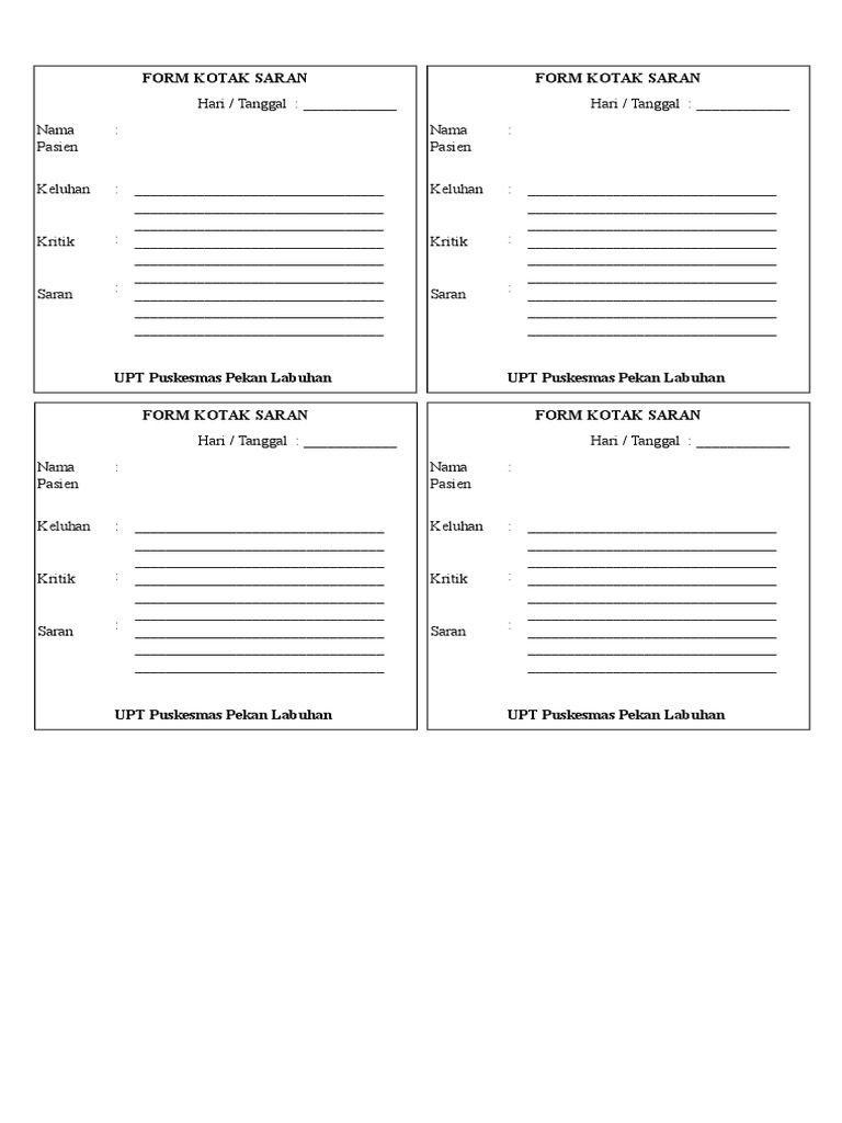 Form Kotak Saran PDF