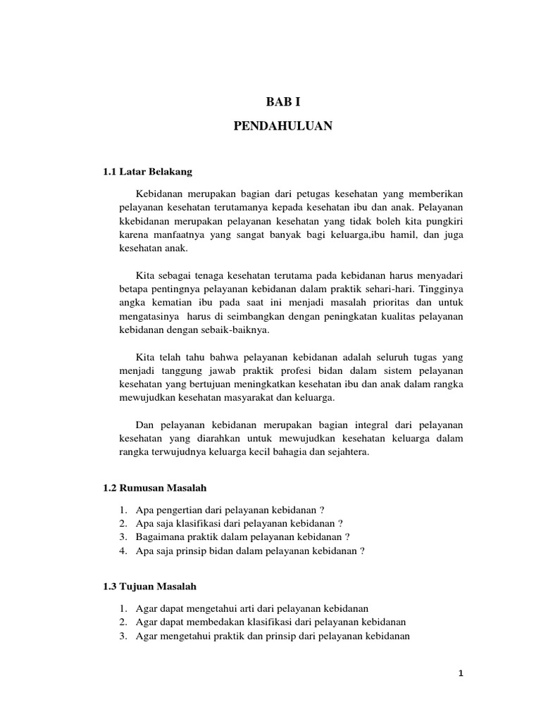 Makalah Konsep Kebidanan Pelayanan Kebidanan