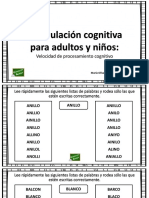 Velocidad Procesamiento Cognitivo Adultos y Niños