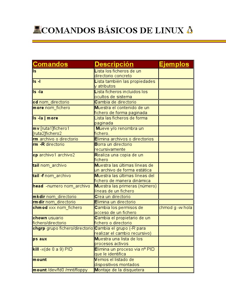 Comandos Básicos de Linux | PDF | Archivo de computadora | Gestión de ...