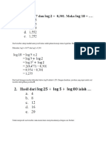 Soal Konsep Rumus Logaritma