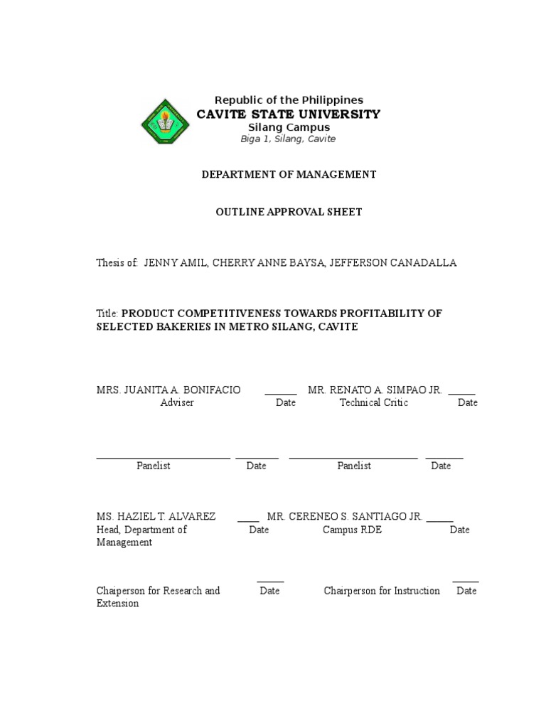 Form 7 Outline Approval Sheet | PDF