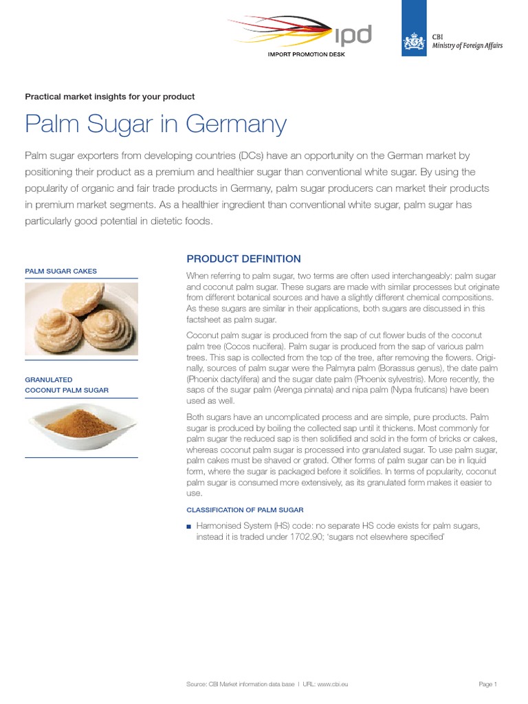 Palm Sugar in Germany PDF Sucrose Fair Trade