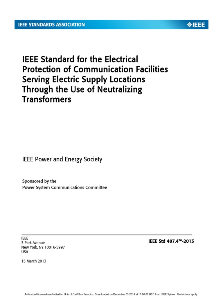 487.4-2013 Standard For The Electrical Protection of Communication ...