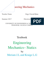 Introduciton To Engineering Statics Mechanics.