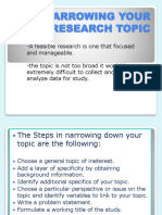 Narrowing Your Research Topic