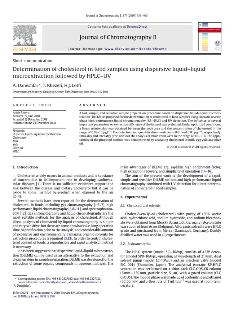 Journal of Chromatography B PDF High Performance Liquid