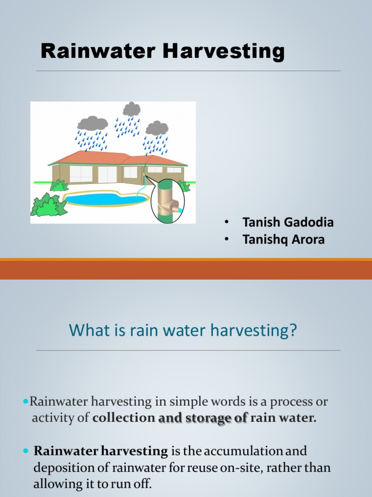 Rain Water Harvesting Presentation | PDF | Surface Runoff | Natural ...