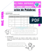 Formación de Palabras Ejercicios para Quinto de Primaria