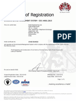 Certificate of Registration: Environmental Management System - Iso 14001:2015