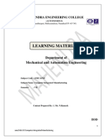 Learning Material: Department of Mechanical and Automation Engineering