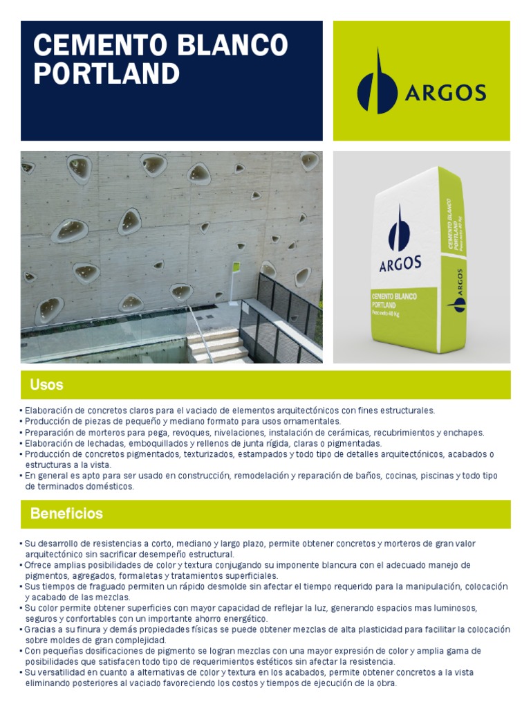 Cemento Argos | PDF | Cemento | Pigmento