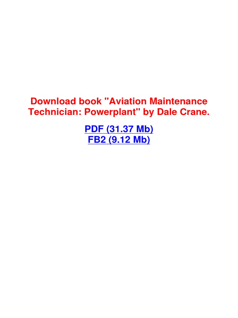 Book "Aviation Maintenance Technician Powerplant" by Dale Crane PDF
