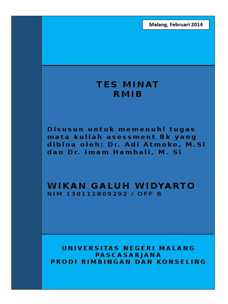 Tes Minat RMIB | PDF | Karier & Perkembangan