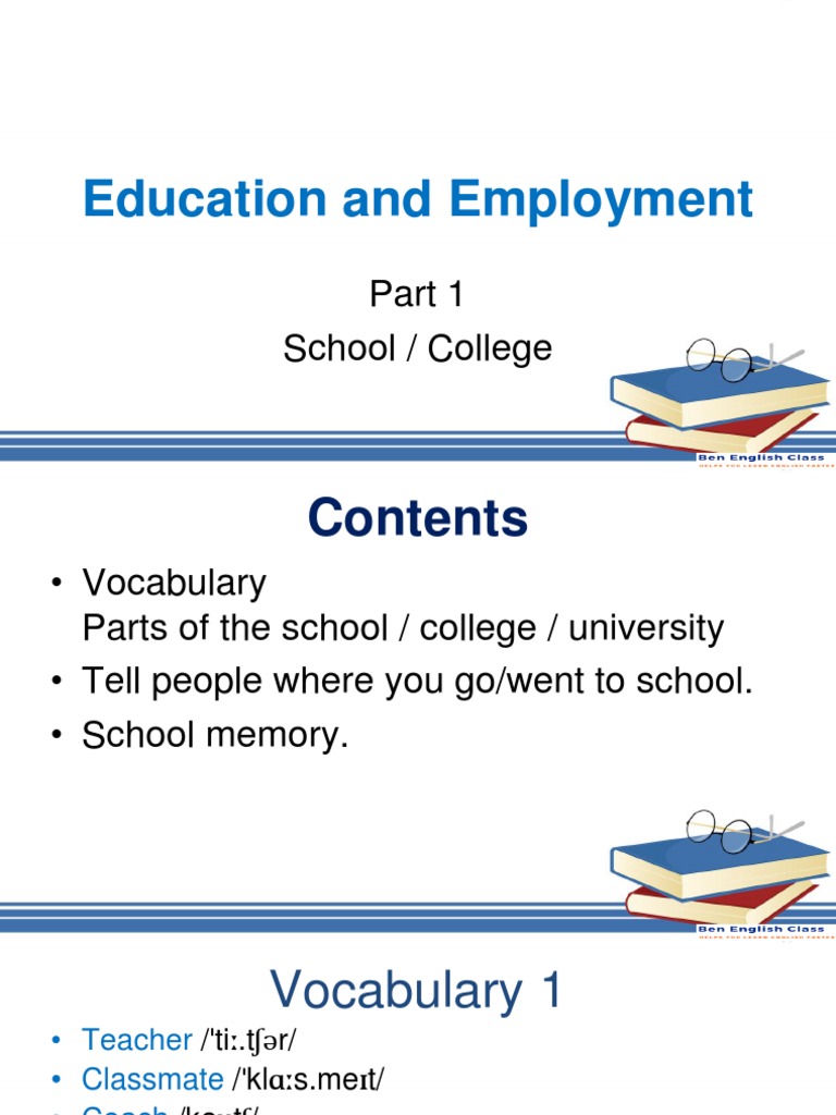 Lesson-7 Education and Employment | PDF | Learning | Behavior Modification