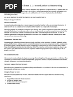 Information Sheet 1.1: Introduction To Networking: What Is A Network?