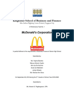 Kingfisher School of Business and Finance: Mcdonald 'S Corporation