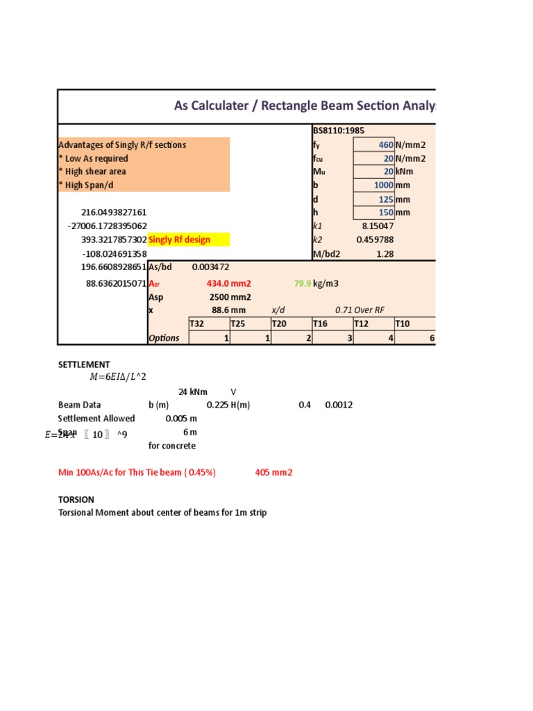 Rebar calculator Beam (Structure) Building Materials