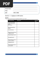 Worksheet Exercise 1: Transaction Name Menu Path Transaction Code