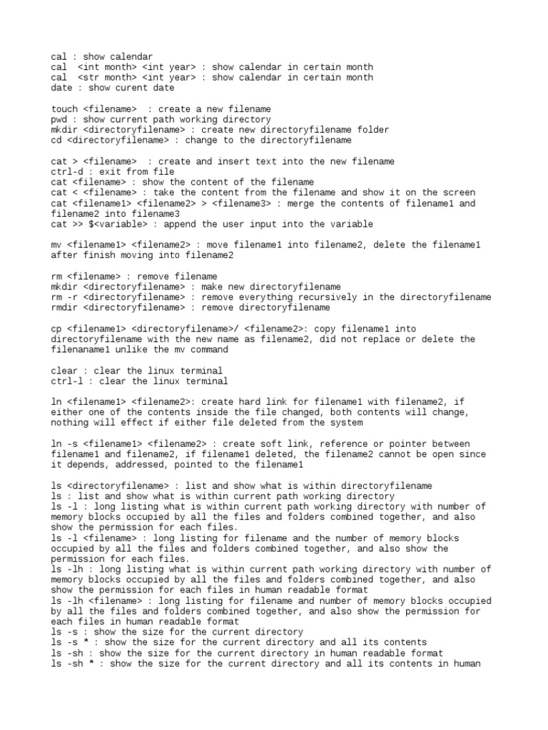 Shell Script Commands List | Download Free PDF | Directory (Computing ...