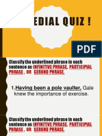 Remedial Quiz For Infinitive Phrase