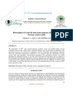 Biosorption of Lead (II) Ions From Aqueous Solution Using: Moringa Oleifera Pods