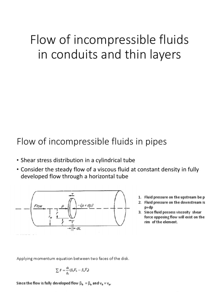 Incompressible Fluid Flow in Pipes | PDF | Fluid Dynamics | Reynolds Number