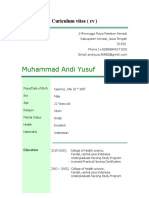 Muhammad Andi Yusuf: Curiculum Vitae (CV)
