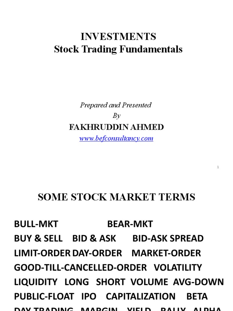Fundamentals of Stock Trading | PDF | Revenue | Investing