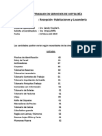 Lista Artículos Servicios de Hotelería