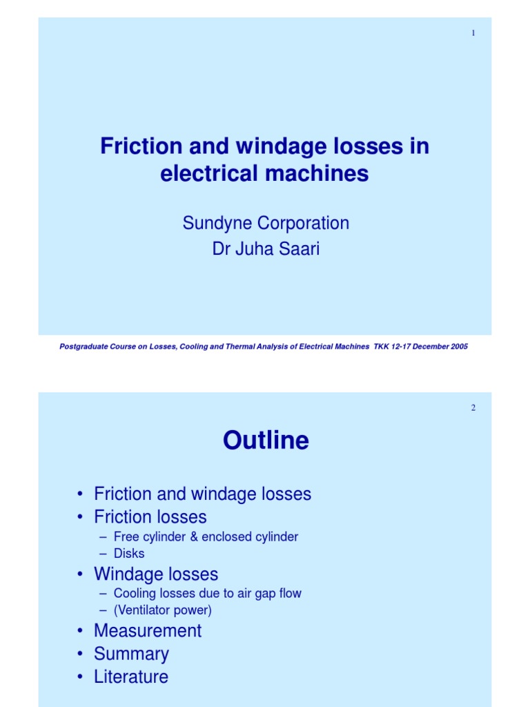 Friction and Windage Losses in Motors | PDF | Rotating Machines | Machines