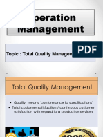 Operation Management: Topic: Total Quality Management-TQM