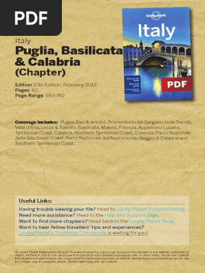 Italy 10 Puglia Basilicata Calabria Pdf Nature